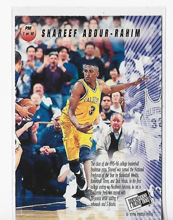 Shareef Abdur Rahim 1996 Press Pass Pandemonium #PM (1/12) Rookie Card