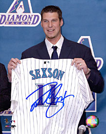 Richie Sexson Autographed / Signed Posing with Jersey 8x10 Photo