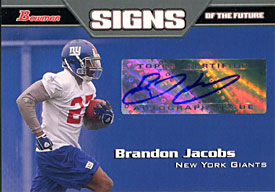 Brandon Jacobs Autographed 2005 Bowman Card