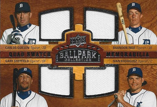 Carlos Guillen / Brandon Inge / Gary Sheffield / Ivan Rodriguez 2008 Upper Deck Jersey Card