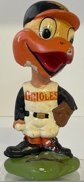 1962 Baltimore Orioles Mascot Vintage Bobble Head Nodder Green Base