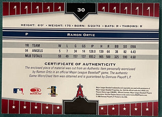 Ramon Oritz 2005 Donruss Game Used Jersey Card