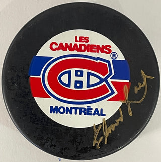 Elmer Lach Autographed Montreal Canadiens Official Puck