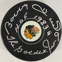 Bobby Hull Autographed Chicago Blackhawks Official Puck (JSA)