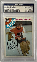 Bernie Parent Autographed 1978-79 Topps Card #15 (PSA)