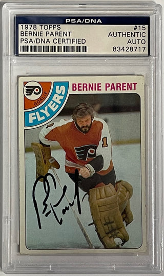 Bernie Parent Autographed 1978-79 Topps Card #15 (PSA)