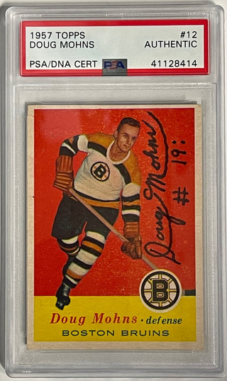 Doug Mohns Autographed 1957-58 Topps Card #12 (PSA)