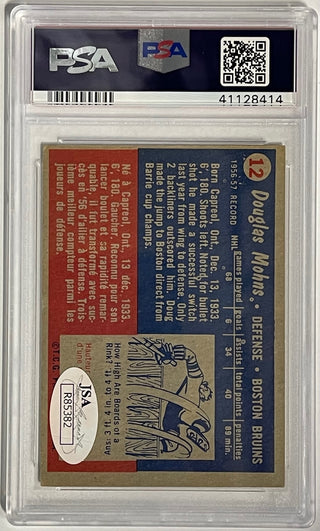 Doug Mohns Autographed 1957-58 Topps Card #12 (PSA)