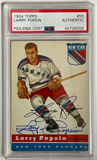 Larry Popein Autographed 1954-55 Topps Card #55 (PSA)