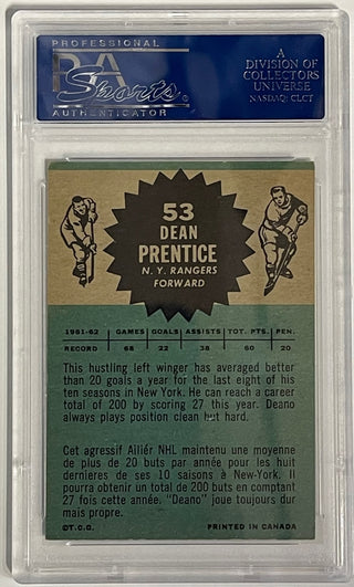 Dean Prentice Autographed 1962-63 Topps Card #53 (PSA)