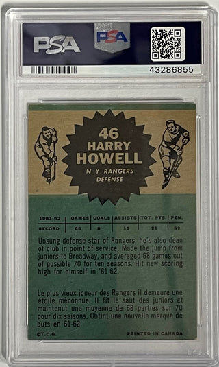 Harry Howell Autographed 1962-63 Topps Card #46 (PSA)