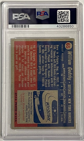 Bill Gadsby Autographed 1957-58 Topps Card #65 (PSA)