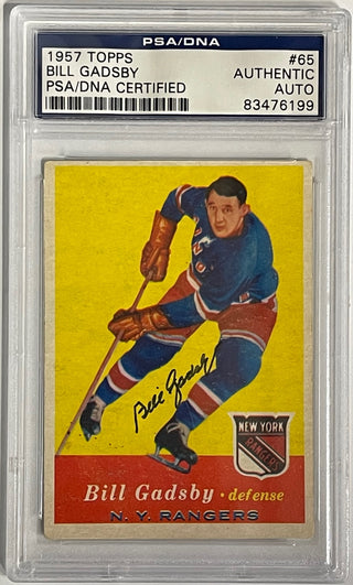 Bill Gadsby Autographed 1957-58 Topps Card #65 (PSA)