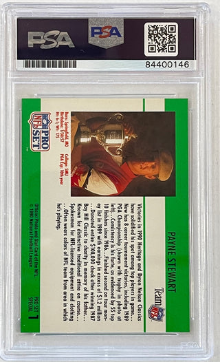 Payne Stewart Autographed 1990 Pro Set Card #1 (PSA)