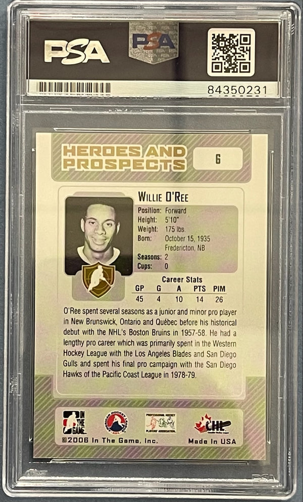 Willie O'Ree HOF 2018 Autographed 2006 In The Game Card (PSA)