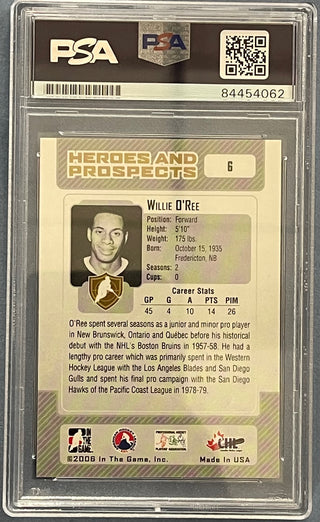 Willie O'Ree Autographed 2006 In The Game Card (PSA)