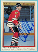 Chris Chelios Autographed 1990-91 O-Pee-Chee Card