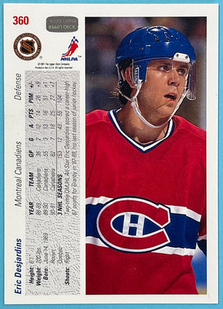 Eric Desjardins Autographed 1991-92 Upper Deck Card #360