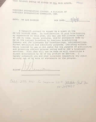 Gil Gerard Autographed Contract (JSA)
