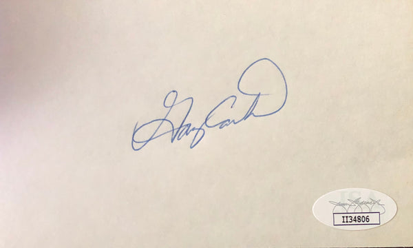 Gary Carter Autographed 3x5 Index Card (JSA)