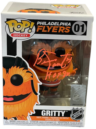Bernie Parent "HOF 84" Autographed Gritty Funko Pop (PSA)