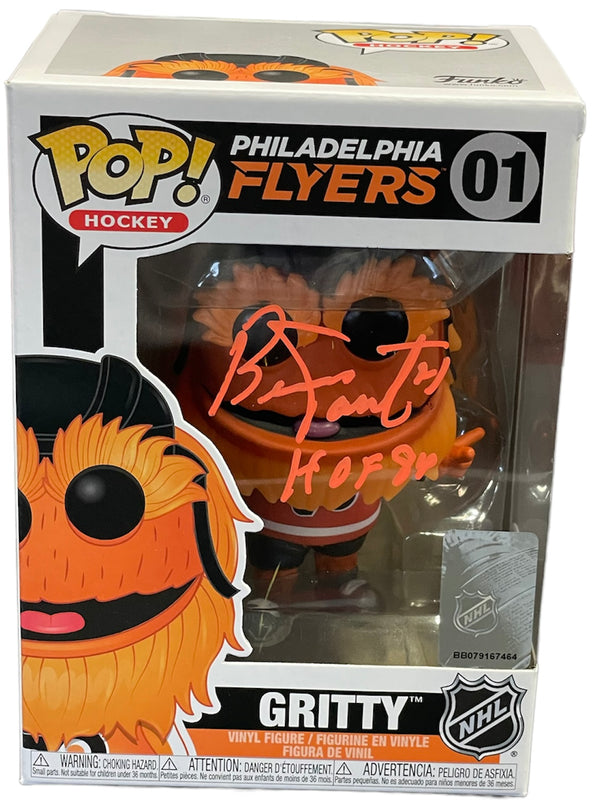 Bernie Parent "HOF 84" Autographed Gritty Funko Pop (PSA)