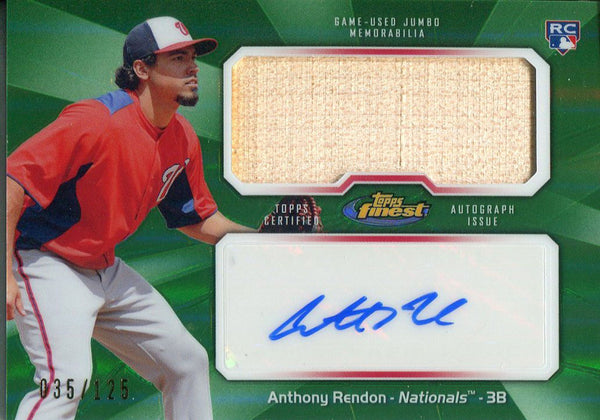 Anthony Rendon Autographed 2013 Topps Finest Bat Card 35/125