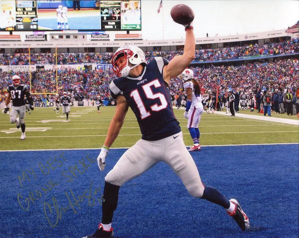 Chris Hogan Autographed Vs. Buffalo Bills 8x10 Photo Gronk