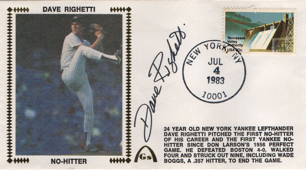 Dave Righetti Autographed July 4 1983 First Day Cover