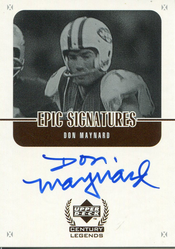 Don Maynard Autographed 1999 Upper Deck Epic Signatures Card