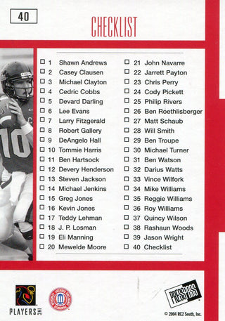 Eli Manning 2004 Press Pass Rookie Card