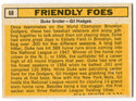 Friendly Foes 1963 Topps Card Back