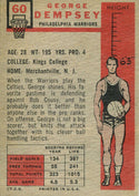 George Dempsey Unsigned 1957 Topps Rookie Card Back