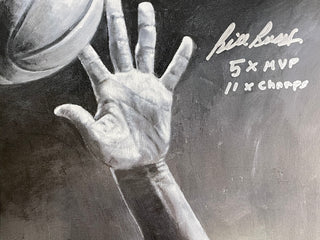 Bill Russell Autographed Stephen Holland 40x20 Lithograph (JSA)