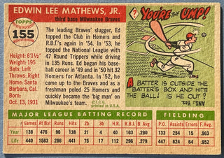 Ed Mathews 1955 Topps baseball Card #155