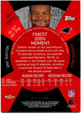 Topps Finest Rookie Card Eric Shelton 2005 010/250