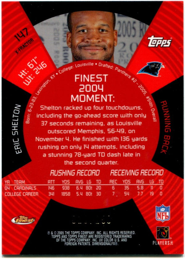 Topps Finest Rookie Card Eric Shelton 2005 010/250