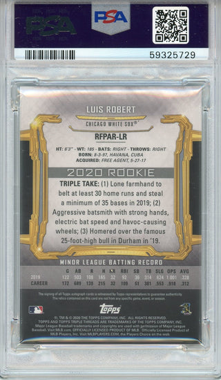 Luis Robert Autographed 2020 Topps Triple Threads Emerald Patch Card #LR (PSA Mint 9)