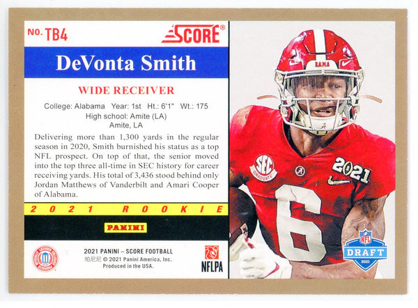 Devonta Smith 2021 Panini Score Rookie Card #TB4