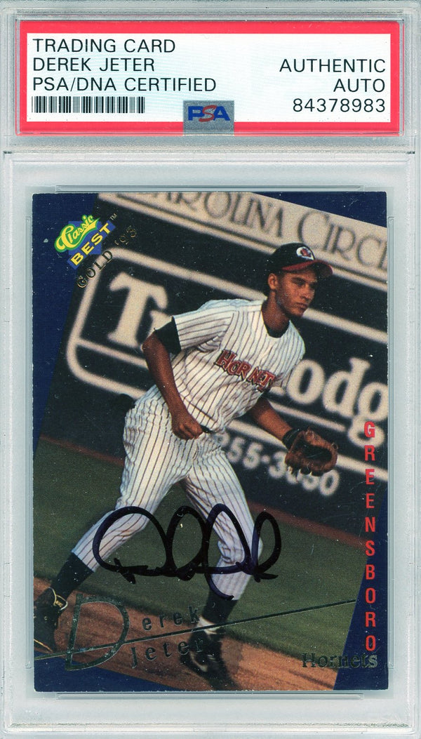 Derek Jeter Autographed 1993 Classic Best Gold Rookie Card #115 (PSA)