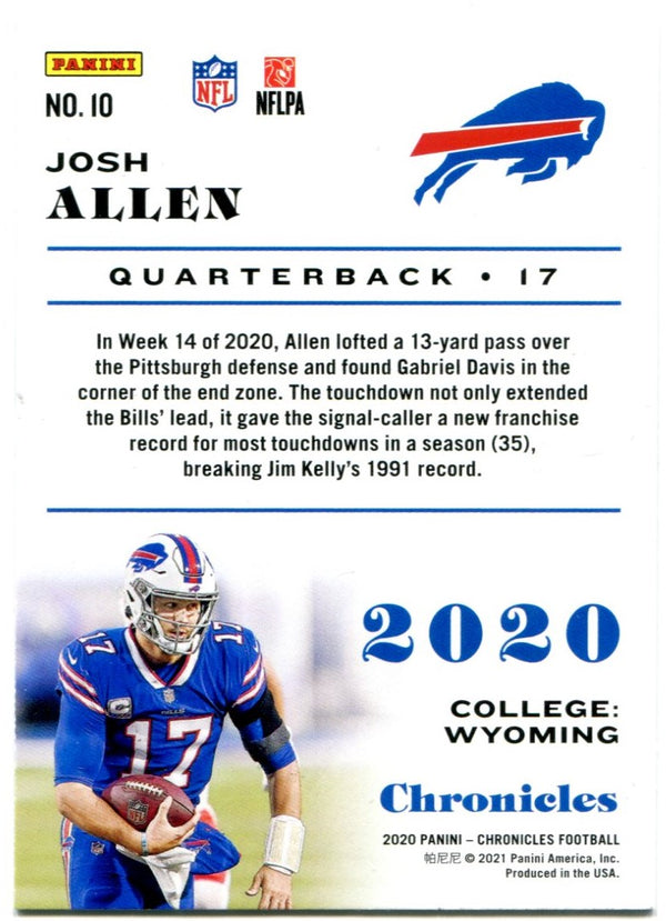 Josh Allen Panini Chronicles 2020 #10