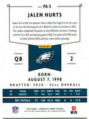 Jalen Hurts Panini 2020 Rookie Card