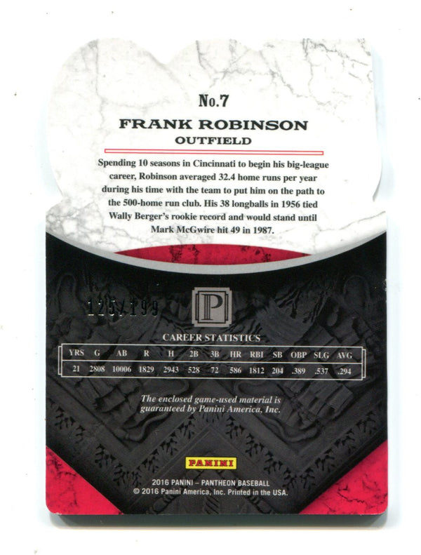 Frank Robinson 2016 Panini Pantheon 500 Home Run Club #7 Jersey Card 125/199