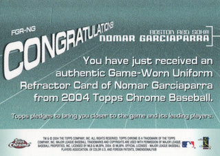 Nomar Garciaparra 2004 Topps Chrome Jersey Card
