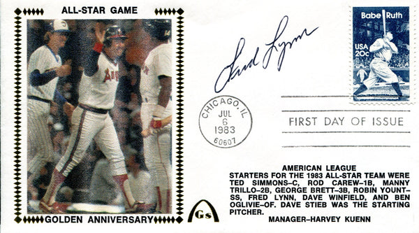Fred Lynn Autographed July 6 1983 First Day Cover