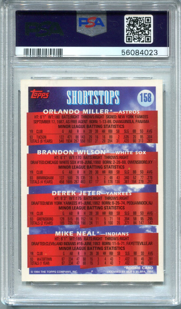 Derek Jeter 1994 Topps Prospects #158 PSA NM-MT 8 Card