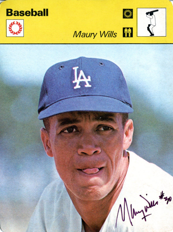 Maury Wills Autographed 1977 Baseball Focus Card
