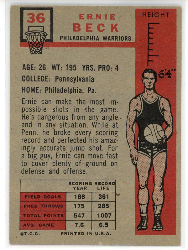 Ernie Beck 1957 Topps Card #36