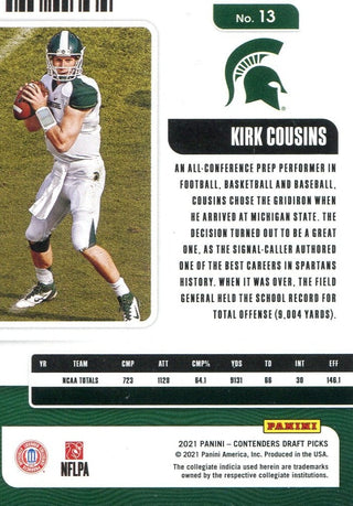 Kirk Cousins 2021 Panini Contenders Card