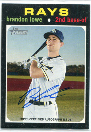 Brandon Lowe Autographed 2020 Topps Heritage Card #ROA-BL